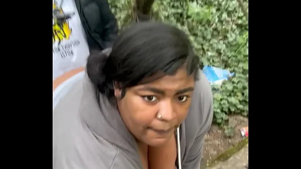 Sexy bbw getting fucked on top of a train tunnel