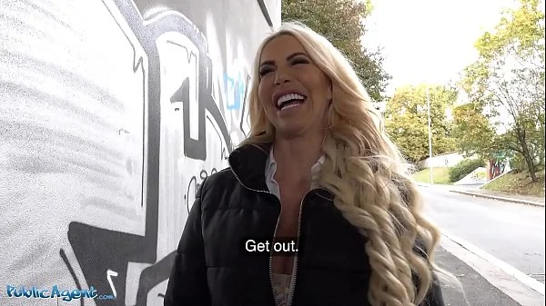 Public Agent Blonde Aussie Tori Cummings fucked on the office stairs