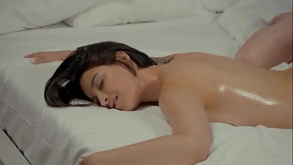 Cute brunette teen have an unexpected fuck during massage