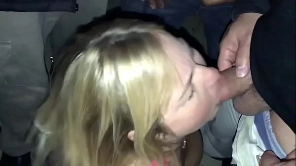 The wife sucking cock in adult theatre