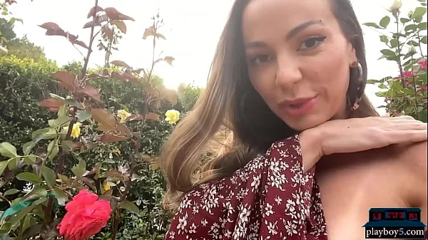 Perfect body MILF Abigail Mac masturbates for us at home