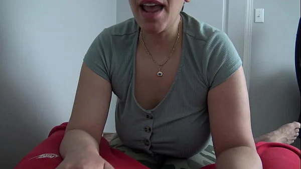 cuckold wife with big natural tits makes her 18 year old stepson leak precum