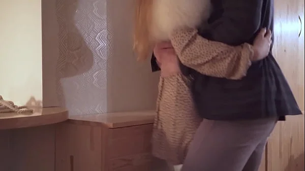 Hot redhead in sexy black lingerie and high heels fucked hard! Huge cumshot on ass