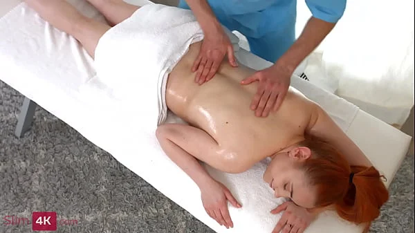 Massage with creampie for redhead