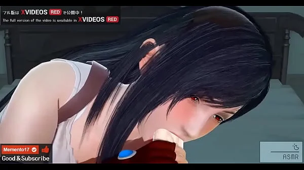 Uncensored Japanese hentai anime Tifa blowjob and creampie ASMR