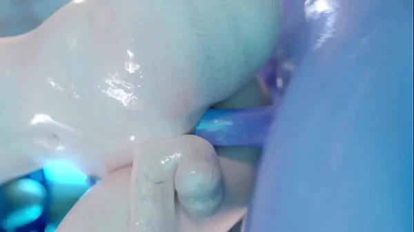 Three wet futa bitches fuck asses in the shower - animation futanari 3some sex