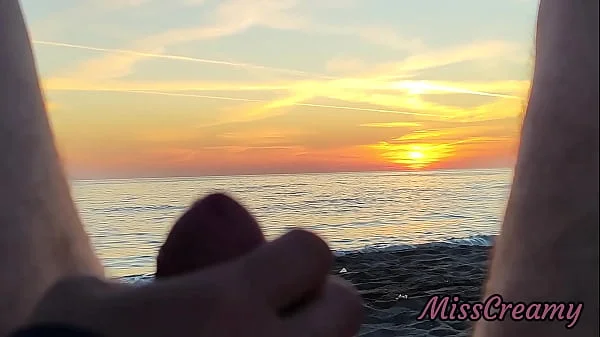 FLASHING my COCK in front of my STEPDAUGHTER at SUNSET in a PUBLIC BEACH and she HELPS me CUMSHOT in front of everyone - REAL SEX RISKY