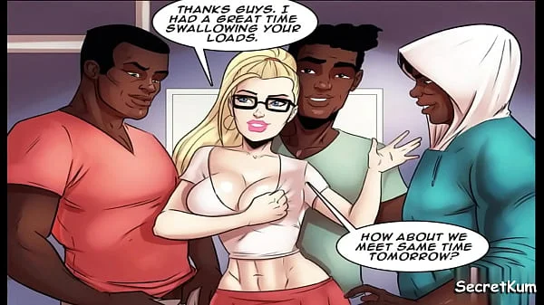 Neighborhood Whore pt. 2 - Teen Blackmailed into sucking three Big black Cock's so they wouldn't release her gangbang sextape