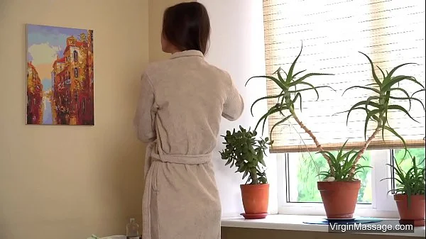 Russian first time babe Nastya massaged