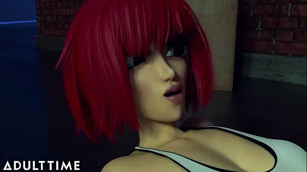 F.U.T.A. Sentai Squad | Big Tit Redhead's Futanari Cock Gushes with Cum During Creampie